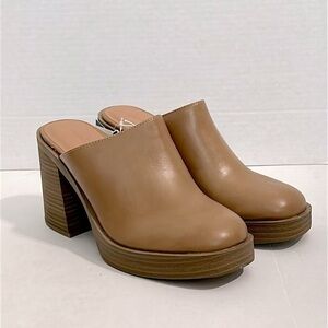 NWOB Universal Thread | Women's Camel Brown Tess Platform Mule Stacked Heels 7